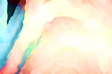 Soyut suluboya sanat eserleri. Fırça boyalı dijital resim. Renkli yaratıcı suluboya çizimi.