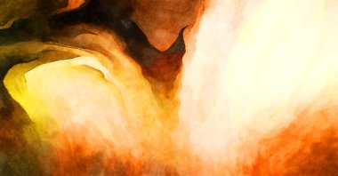 Soyut suluboya sanat eserleri. Fırça boyalı dijital resim. Renkli yaratıcı suluboya çizimi.