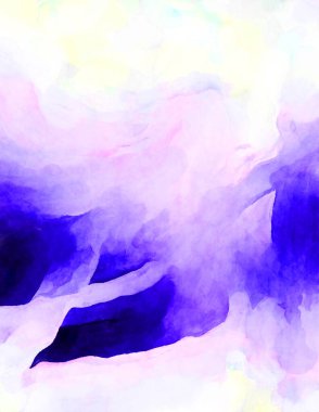 Soyut suluboya sanat eserleri. Fırça boyalı dijital resim. Renkli yaratıcı suluboya çizimi.