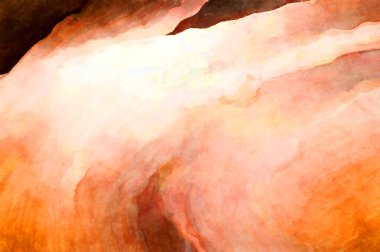 Soyut suluboya sanat eserleri. Fırça boyalı dijital resim. Renkli yaratıcı suluboya çizimi.