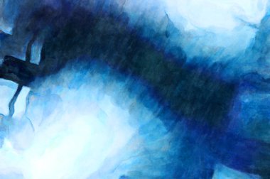 Soyut suluboya sanat eserleri. Fırça boyalı dijital resim. Renkli yaratıcı suluboya çizimi.