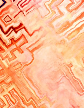 Soyut suluboya sanat eserleri. Fırça boyalı dijital resim. Renkli yaratıcı suluboya çizimi.