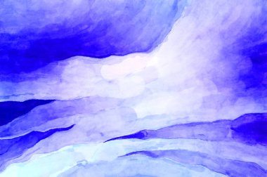 Soyut suluboya sanat eserleri. Fırça boyalı dijital resim. Renkli yaratıcı suluboya çizimi.