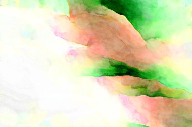 Soyut suluboya sanat eserleri. Fırça boyalı dijital resim. Renkli yaratıcı suluboya çizimi.