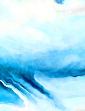 Soyut suluboya sanat eserleri. Fırça boyalı dijital resim. Renkli yaratıcı suluboya çizimi.