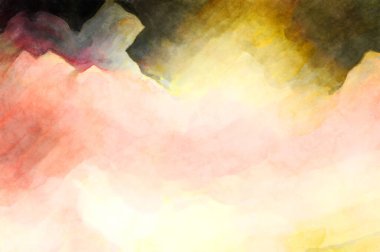 Soyut suluboya sanat eserleri. Fırça boyalı dijital resim. Renkli yaratıcı suluboya çizimi.