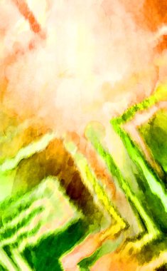 Soyut suluboya sanat eserleri. Fırça boyalı dijital resim. Renkli yaratıcı suluboya çizimi.