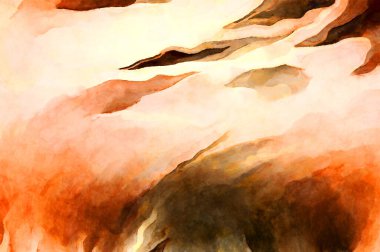 Soyut suluboya sanat eserleri. Fırça boyalı dijital resim. Renkli yaratıcı suluboya çizimi.