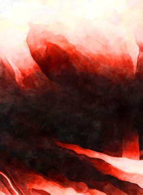 Soyut suluboya sanat eserleri. Fırça boyalı dijital resim. Renkli yaratıcı suluboya çizimi.