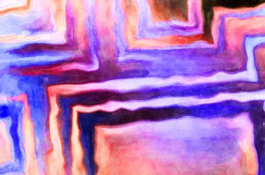 Soyut suluboya sanat eserleri. Fırça boyalı dijital resim. Renkli yaratıcı suluboya çizimi.