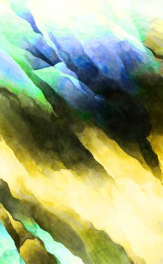 Soyut suluboya sanat eserleri. Fırça boyalı dijital resim. Renkli yaratıcı suluboya çizimi.