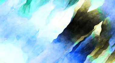 Soyut suluboya sanat eserleri. Fırça boyalı dijital resim. Renkli yaratıcı suluboya çizimi.