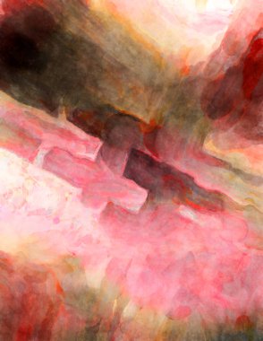 Soyut suluboya sanat eserleri. Fırça boyalı dijital resim. Renkli yaratıcı suluboya çizimi.