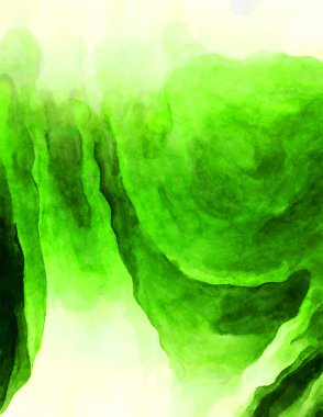 Soyut suluboya sanat eserleri. Fırça boyalı dijital resim. Renkli yaratıcı suluboya çizimi.