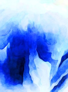 Soyut suluboya sanat eserleri. Fırça boyalı dijital resim. Renkli yaratıcı suluboya çizimi.