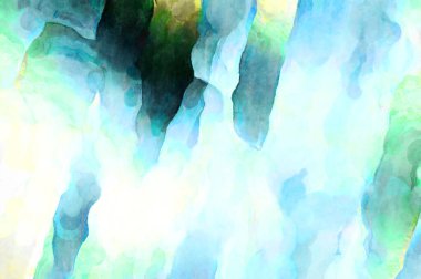 Soyut suluboya sanat eserleri. Fırça boyalı dijital resim. Renkli yaratıcı suluboya çizimi.