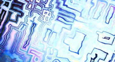 Soyut suluboya sanat eserleri. Fırça boyalı dijital resim. Renkli yaratıcı suluboya çizimi.