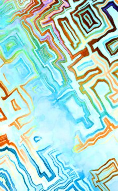 Soyut suluboya sanat eserleri. Fırça boyalı dijital resim. Renkli yaratıcı suluboya çizimi.