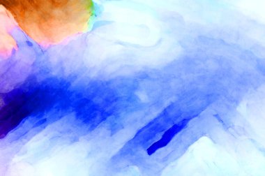 Soyut suluboya sanat eserleri. Fırça boyalı dijital resim. Renkli yaratıcı suluboya çizimi.