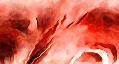 Soyut suluboya sanat eserleri. Fırça boyalı dijital resim. Renkli yaratıcı suluboya çizimi.