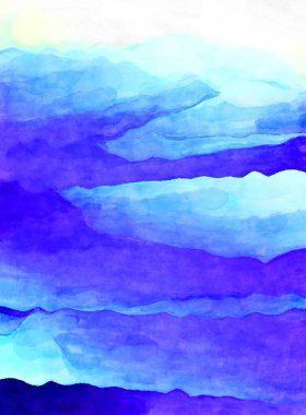 Soyut suluboya sanat eserleri. Fırça boyalı dijital resim. Renkli yaratıcı suluboya çizimi.