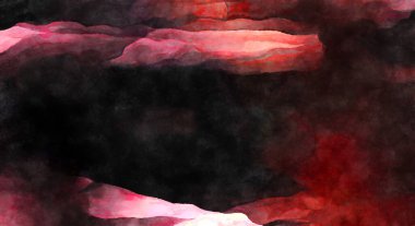 Soyut suluboya sanat eserleri. Fırça boyalı dijital resim. Renkli yaratıcı suluboya çizimi.