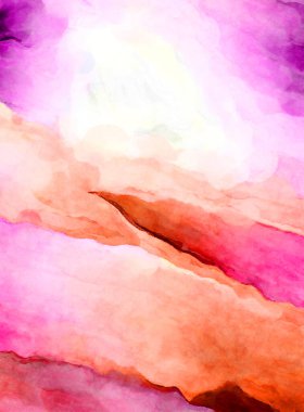 Soyut suluboya sanat eserleri. Fırça boyalı dijital resim. Renkli yaratıcı suluboya çizimi.