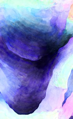 Soyut suluboya sanat eserleri. Fırça boyalı dijital resim. Renkli yaratıcı suluboya çizimi.