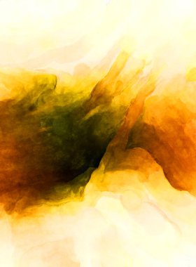 Soyut suluboya sanat eserleri. Fırça boyalı dijital resim. Renkli yaratıcı suluboya çizimi.