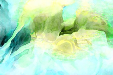 Soyut suluboya sanat eserleri. Fırça boyalı dijital resim. Renkli yaratıcı suluboya çizimi.