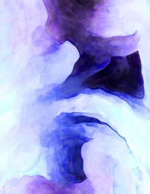 Soyut suluboya sanat eserleri. Fırça boyalı dijital resim. Renkli yaratıcı suluboya çizimi.