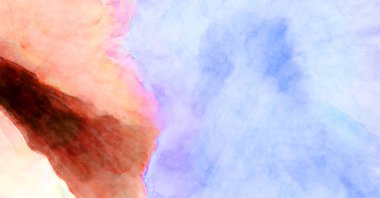 Soyut suluboya sanat eserleri. Fırça boyalı dijital resim. Renkli yaratıcı suluboya çizimi.