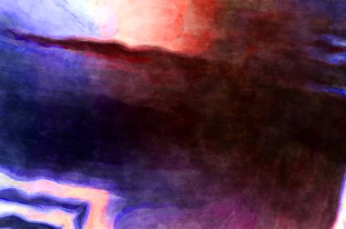 Soyut suluboya sanat eserleri. Fırça boyalı dijital resim. Renkli yaratıcı suluboya çizimi.