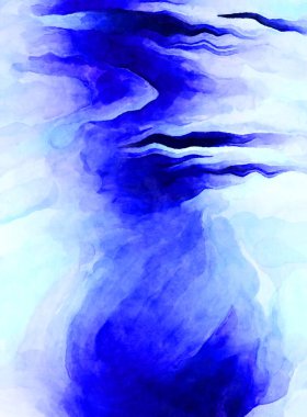 Soyut suluboya sanat eserleri. Fırça boyalı dijital resim. Renkli yaratıcı suluboya çizimi.