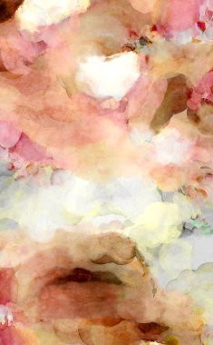 Soyut suluboya sanat eserleri. Fırça boyalı dijital resim. Renkli yaratıcı suluboya çizimi.