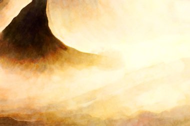 Soyut suluboya sanat eserleri. Fırça boyalı dijital resim. Renkli yaratıcı suluboya çizimi.