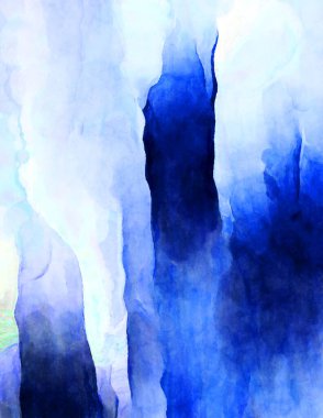 Soyut suluboya sanat eserleri. Fırça boyalı dijital resim. Renkli yaratıcı suluboya çizimi.