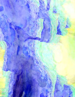 Soyut suluboya sanat eserleri. Fırça boyalı dijital resim. Renkli yaratıcı suluboya çizimi.