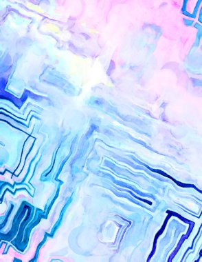 Soyut suluboya sanat eserleri. Fırça boyalı dijital resim. Renkli yaratıcı suluboya çizimi.