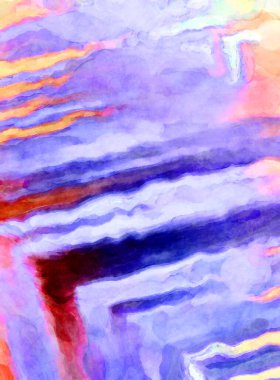 Soyut suluboya sanat eserleri. Fırça boyalı dijital resim. Renkli yaratıcı suluboya çizimi.