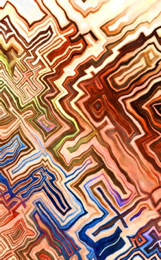 Soyut suluboya sanat eserleri. Fırça boyalı dijital resim. Renkli yaratıcı suluboya çizimi.