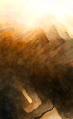 Soyut suluboya sanat eserleri. Fırça boyalı dijital resim. Renkli yaratıcı suluboya çizimi.