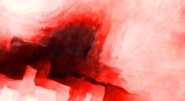 Soyut suluboya sanat eserleri. Fırça boyalı dijital resim. Renkli yaratıcı suluboya çizimi.