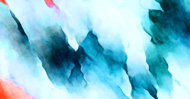 Soyut suluboya sanat eserleri. Fırça boyalı dijital resim. Renkli yaratıcı suluboya çizimi.