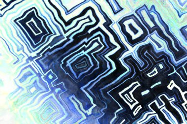 Soyut suluboya sanat eserleri. Fırça boyalı dijital resim. Renkli yaratıcı suluboya çizimi.