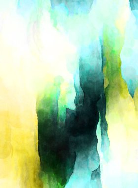 Soyut suluboya sanat eserleri. Fırça boyalı dijital resim. Renkli yaratıcı suluboya çizimi.