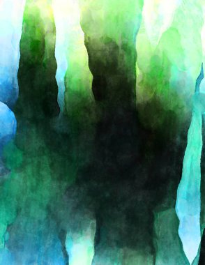 Soyut suluboya sanat eserleri. Fırça boyalı dijital resim. Renkli yaratıcı suluboya çizimi.