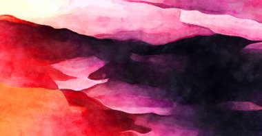 Soyut suluboya sanat eserleri. Fırça boyalı dijital resim. Renkli yaratıcı suluboya çizimi.