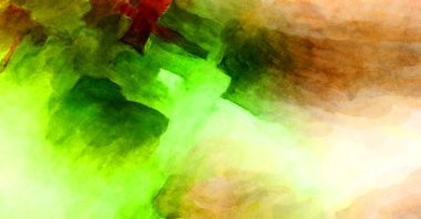 Soyut suluboya sanat eserleri. Fırça boyalı dijital resim. Renkli yaratıcı suluboya çizimi.