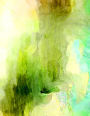 Soyut suluboya sanat eserleri. Fırça boyalı dijital resim. Renkli yaratıcı suluboya çizimi.